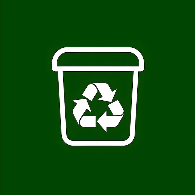 Ícone de reciclagem simples Lixeira verde