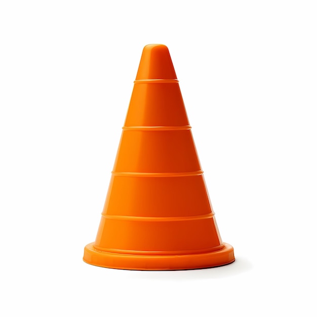 cone de tráfego laranja isolado no fundo branco