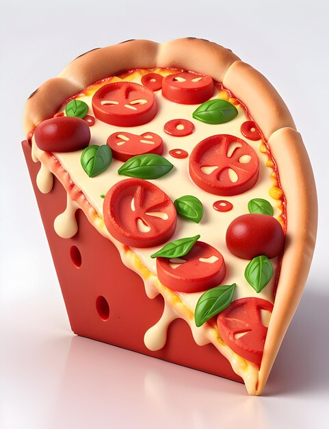 Ícone de vetor de renderização realista de pizza 3d