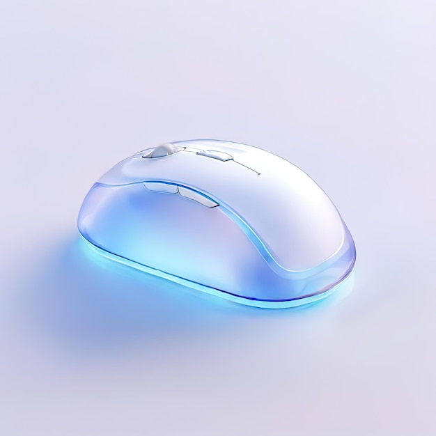 Ícone de vidro estilizado brilhante do mouse computador computador dispositivo de entrada de mouse periférico