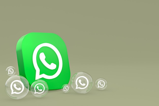 Ícone de Whatapps na tela do smartphone ou celular renderização 3D em fundo verde