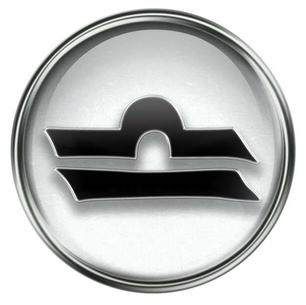 Ícone do botão do zodíaco de Libra cinza
