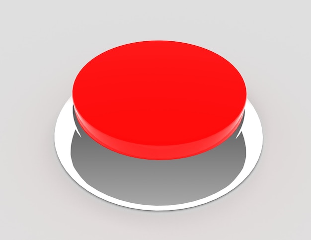 Ícone do conceito de botão. Ilustração renderizada 3D