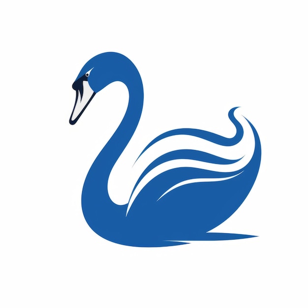 Ícone do logotipo do cisne azul estilo ilustrativo divertido em fundo branco