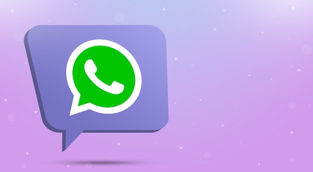 Ícone do logotipo do Whatsapp no balão de fala 3d