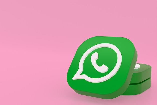 Ícone do logotipo verde do aplicativo Whatsapp renderização 3d