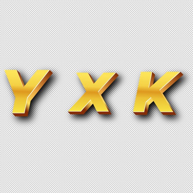 Ícone do logotipo YXK Gold com fundo branco isolado e transparente