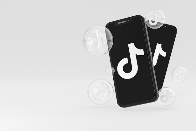 Ícone do Tiktok na tela do smartphone ou celular 3d renderização