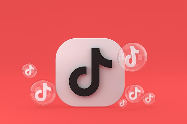 Ícone do Tiktok na tela do smartphone ou celular 3d renderização