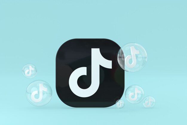 Ícone do Tiktok na tela do smartphone ou renderização 3D do telefone móvel