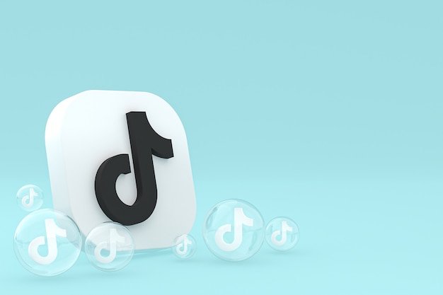 Ícone do Tiktok na tela do smartphone ou renderização 3D do telefone móvel