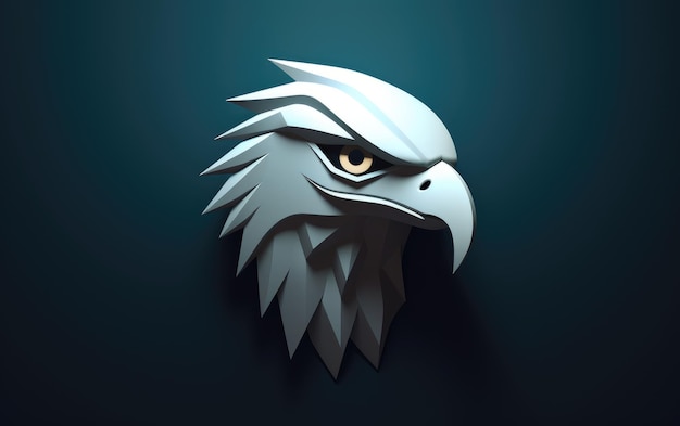 Ícone Falcon Bird em estética 3D limpa e simples