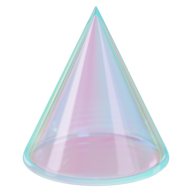 Cone holográfico png forma geométrica 3D fondo transparente