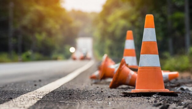 Cone laranja de segurança Cone de tráfego de plástico Trabalhos de manutenção rodoviária