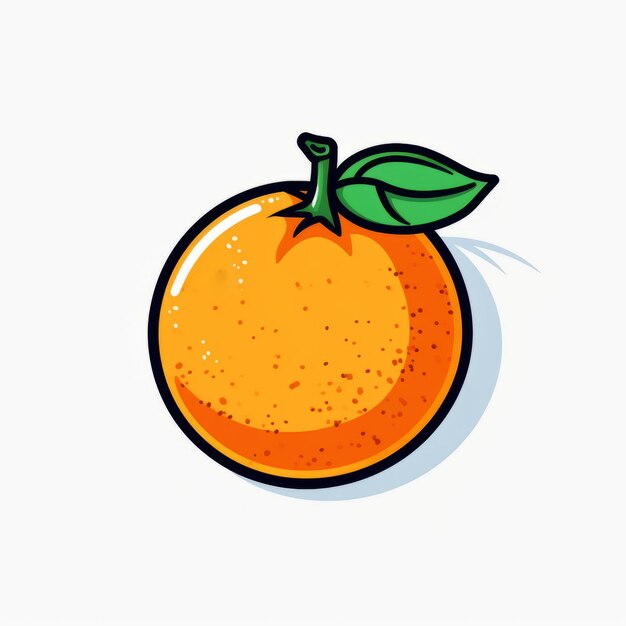 Ícone laranja estilo cartoon com ilustração inspirada em design gráfico de folha