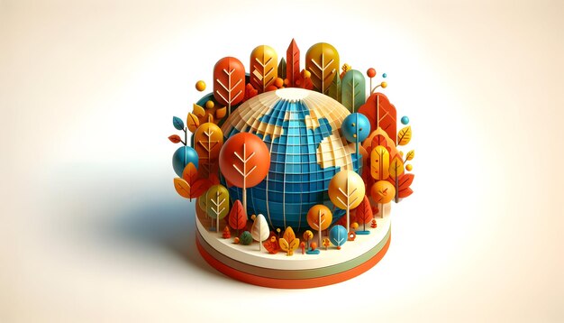Ícone plano 3D como Esplendor de Outono Mostre as cores vibrantes do outono em exibição completa em Global Busin