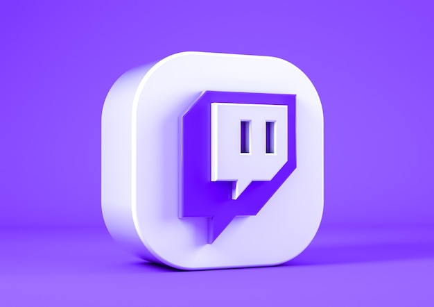 Ícone Twitch em fundo lilás