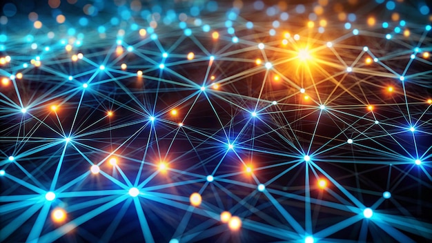 Conectividad digital Una red vibrante de nodos y conexiones en tecnología