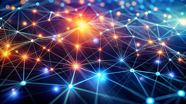 Foto conectividad digital una red vibrante de nodos y conexiones en tecnología