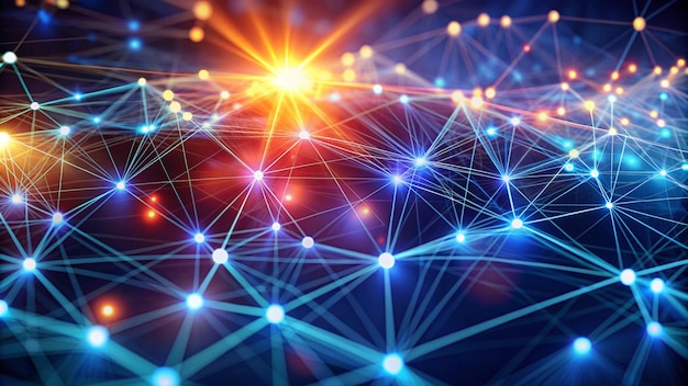 Conectividad digital Una red vibrante de nodos y conexiones en tecnología