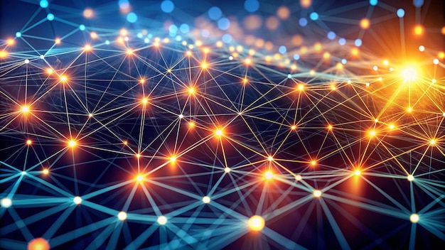 Conectividad digital Una red vibrante de nodos y conexiones en tecnología