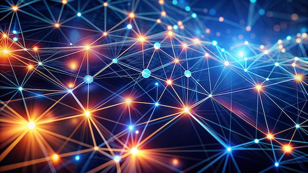 Conectividad digital Una red vibrante de nodos y conexiones en tecnología