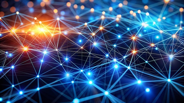 Conectividad digital Una red vibrante de nodos y conexiones en tecnología