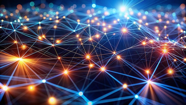 Conectividad digital Una red vibrante de nodos y conexiones en tecnología