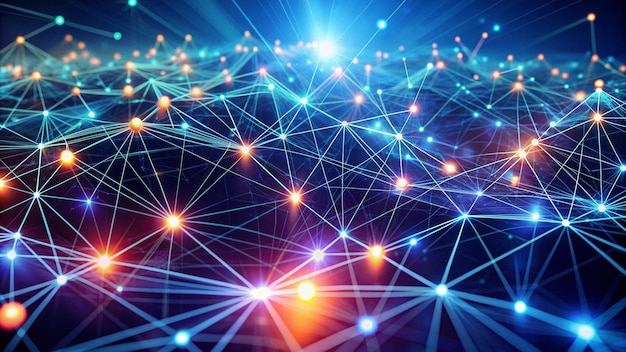 Conectividad digital Una red vibrante de nodos y conexiones en tecnología