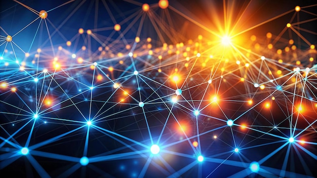 Conectividad digital Una red vibrante de nodos y conexiones en tecnología