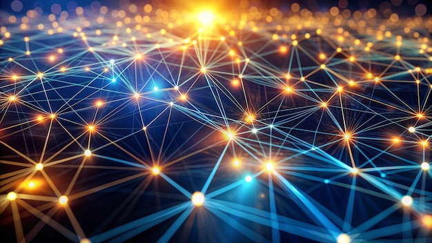Conectividad digital Una red vibrante de nodos y conexiones en tecnología