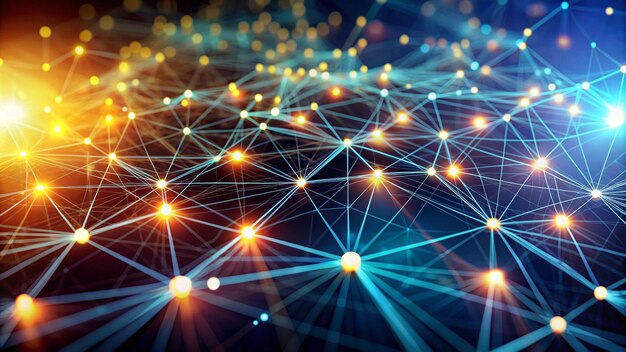 Conectividad digital Una red vibrante de nodos y conexiones en tecnología