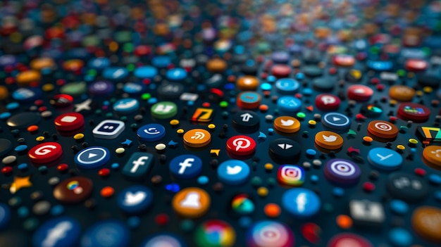 Conectividad social en 3D Fondo de las redes sociales