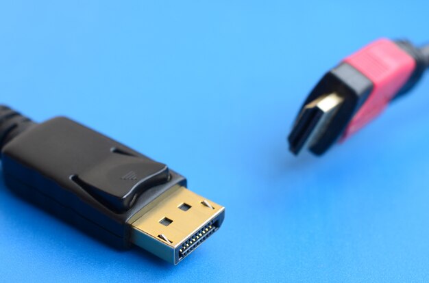 Conector de cabo de computador HDMI vídeo áudio e conector banhado a ouro DisplayPort macho de 20 pinos