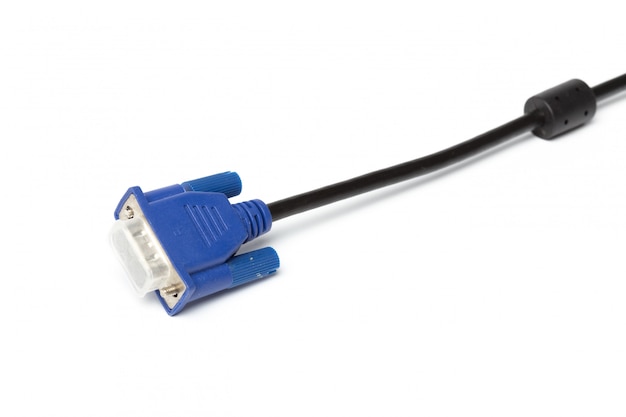 Conector do cabo de entrada do PC da tecnologia de VGA isolado no fundo branco