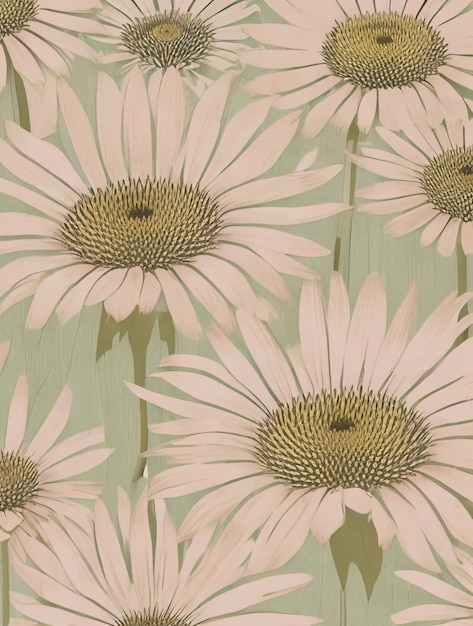 Coneflower Echinacea Grunge Design de textura com velhos acentos geométricos