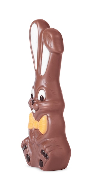 Conejito de chocolate aislado en blanco Celebración de Pascua