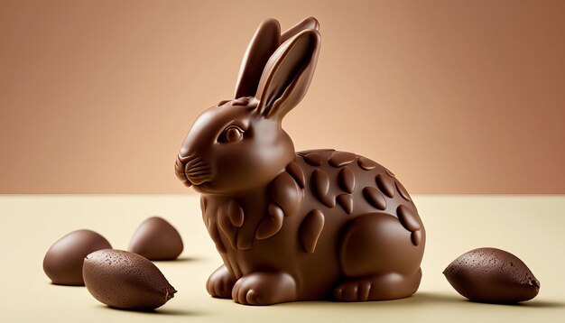 Conejito de pascua de chocolate AI generativo