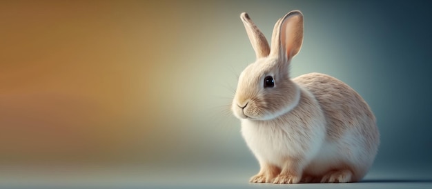 Conejito de Pascua con espacio para copiar. IA generativa.