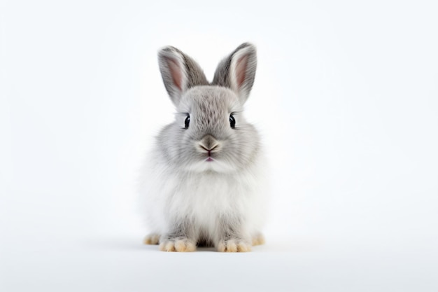 Un conejo blanco con fondo blanco.