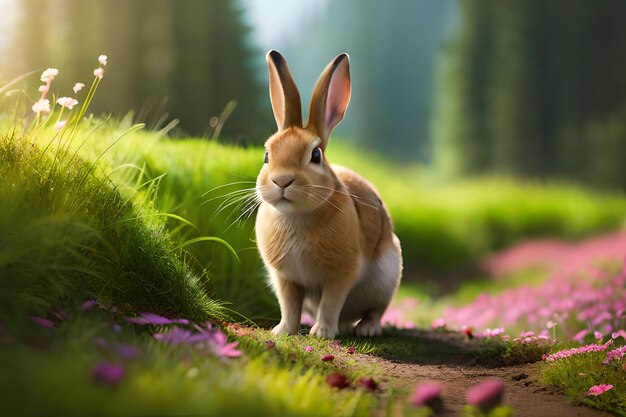 Conejo en el bosque