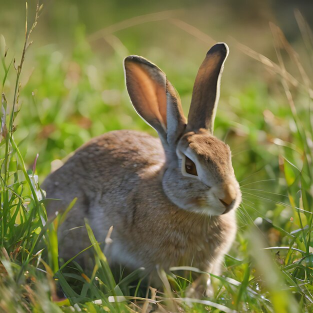 un conejo en un campo con el nombre de la en él