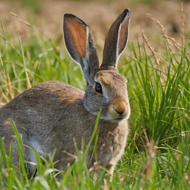 Foto un conejo en un campo con el nombre de la en él