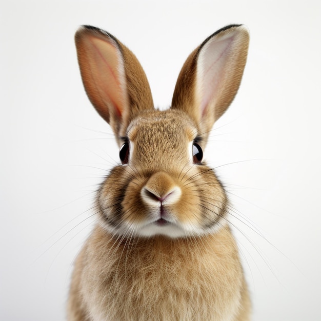 un conejo con una cara marrón y orejas que dice conejo