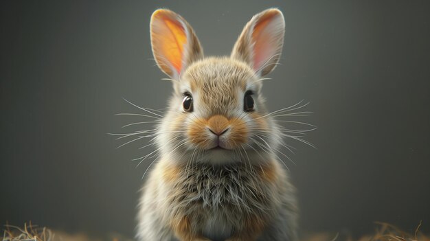 Un conejo cerdo con bigotes y orejas mirando a la cámara