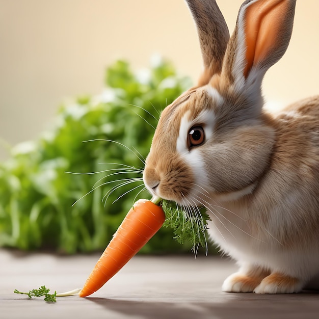 Conejo comiendo zanahoria