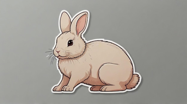 un conejo de dibujos animados con una nariz rosa y un conejo blanco a la izquierda