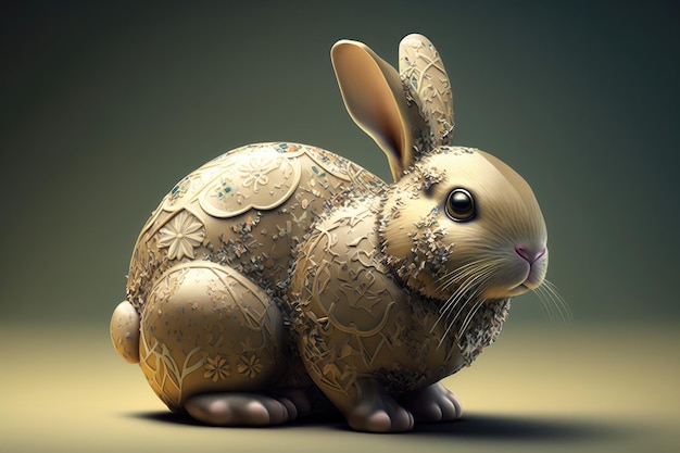 Conejo dorado modelo 3d