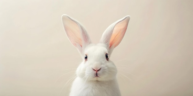 un conejo con dos orejas y un conejo blanco a la izquierda