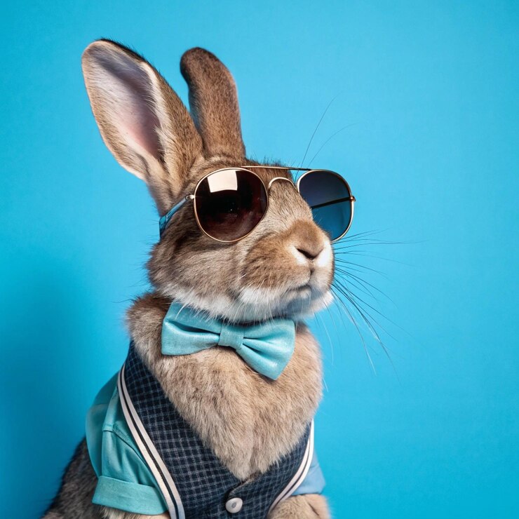 Conejo genial con gafas de sol